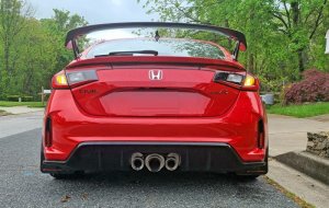 Honda Civic Type R Mud Flaps - Front + Rear - Rally Armor - UR Series, Grey Logo - Black - `23-`25